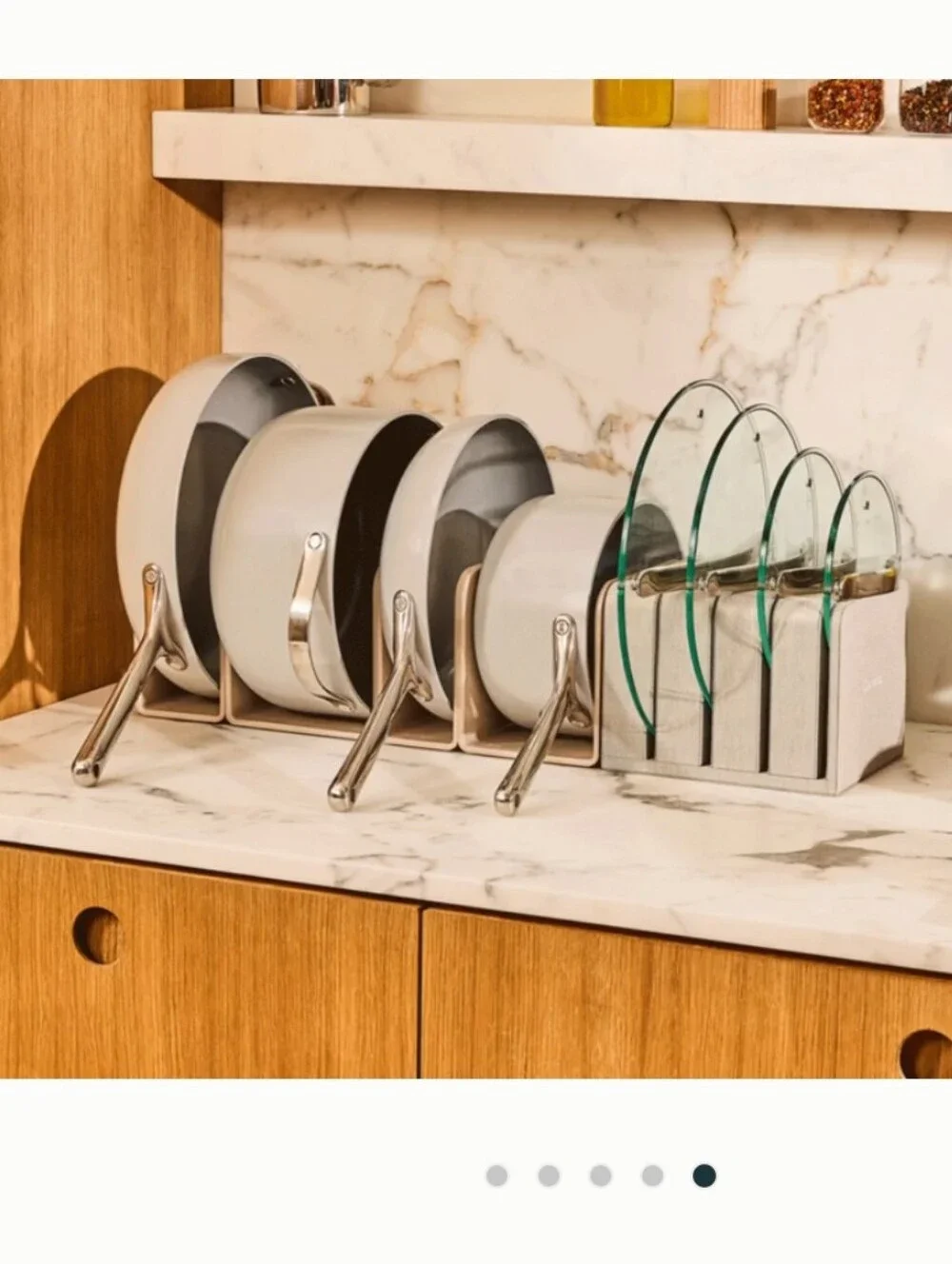 Caraway Set Of 4 Beige Magnetic Pot Pan Organizer Storage Dividers